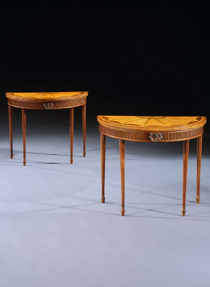 An exceptional pair of card tables